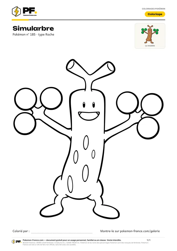 Coloriage Simularbre à imprimer au format A4