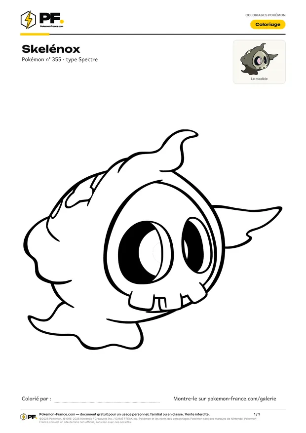Coloriage Skelénox à imprimer au format A4