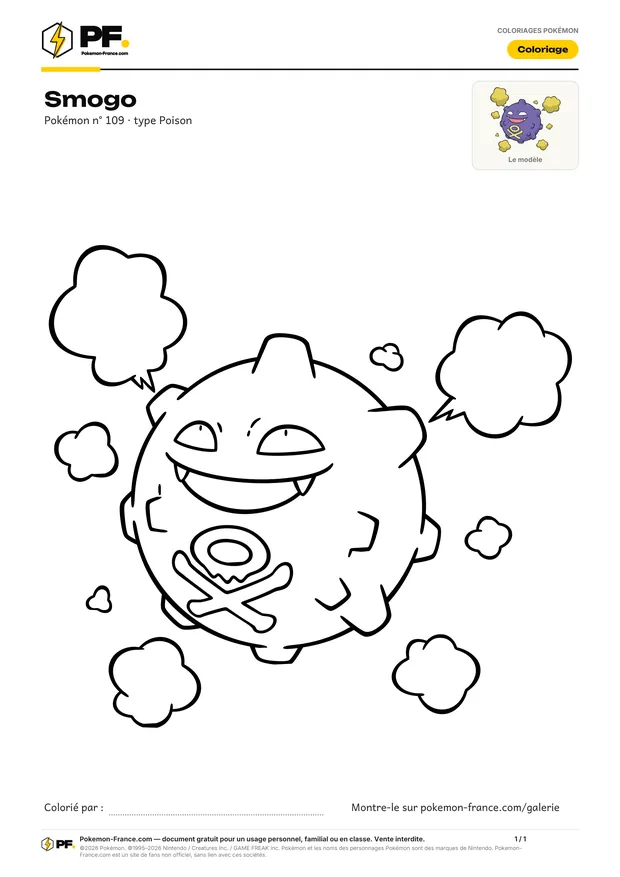 Coloriage Smogo à imprimer au format A4
