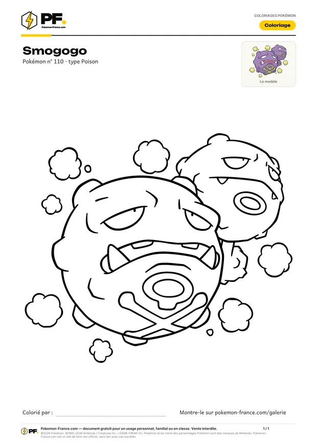 Coloriage Smogogo à imprimer au format A4
