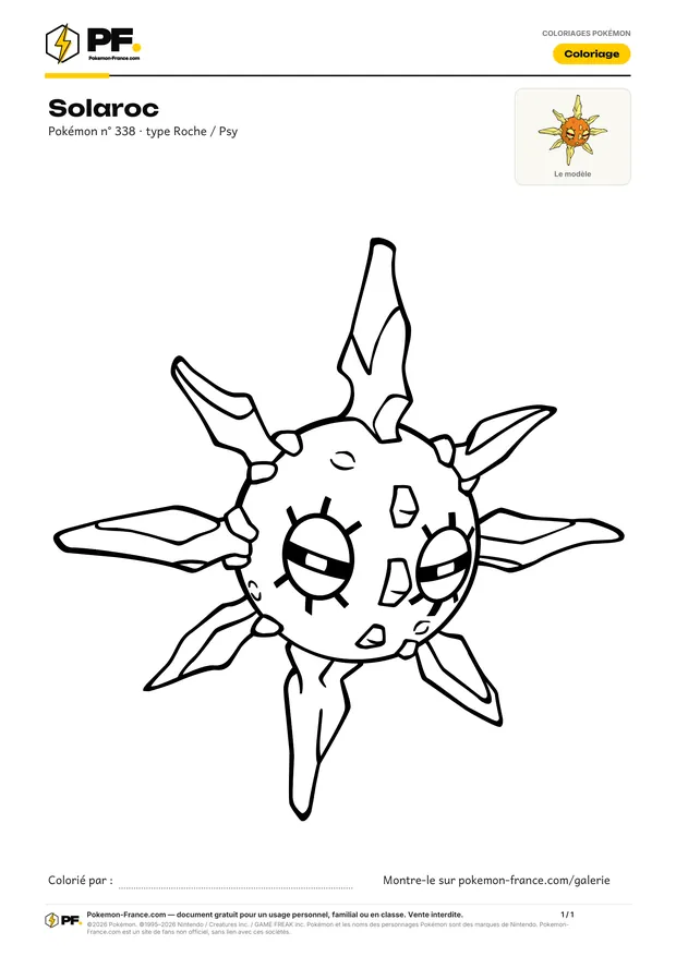 Coloriage Solaroc à imprimer au format A4