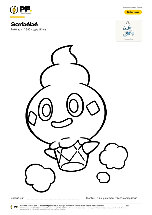 Coloriage Sorbébé à imprimer au format A4