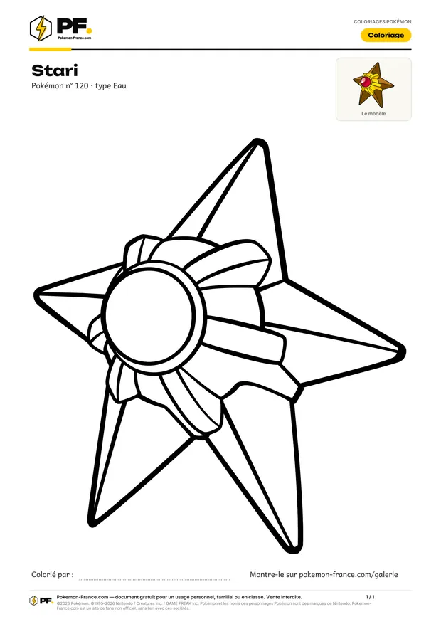 Coloriage Stari à imprimer au format A4