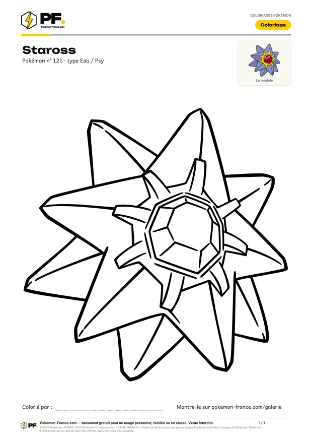Coloriage Staross à imprimer au format A4