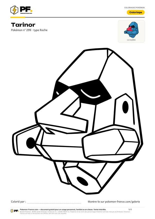 Coloriage Tarinor à imprimer au format A4