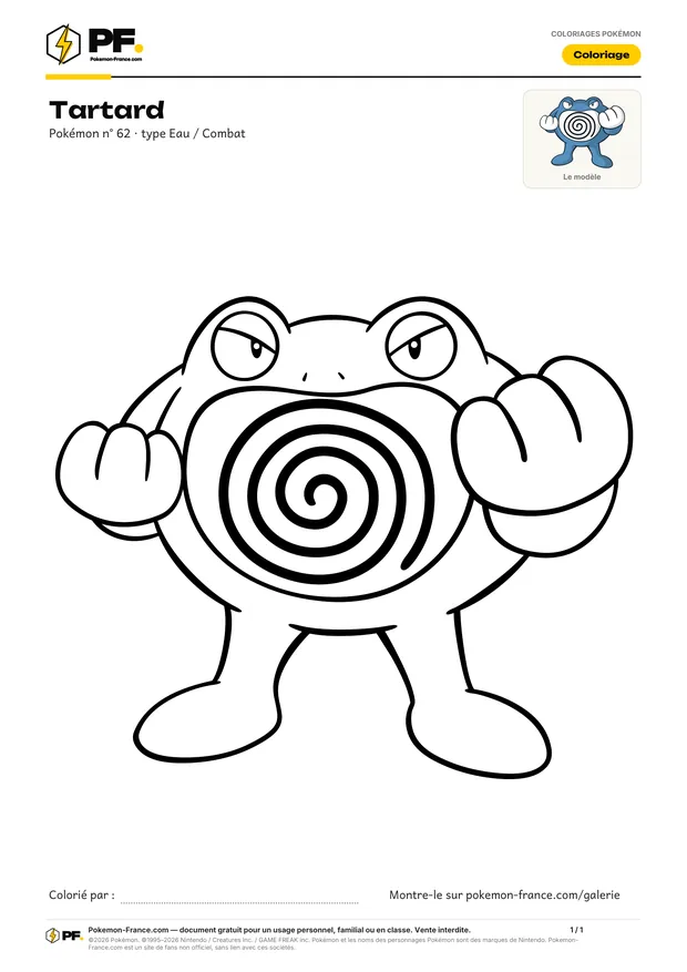 Coloriage Tartard à imprimer au format A4