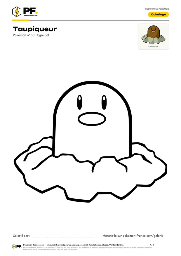 Coloriage Taupiqueur à imprimer au format A4
