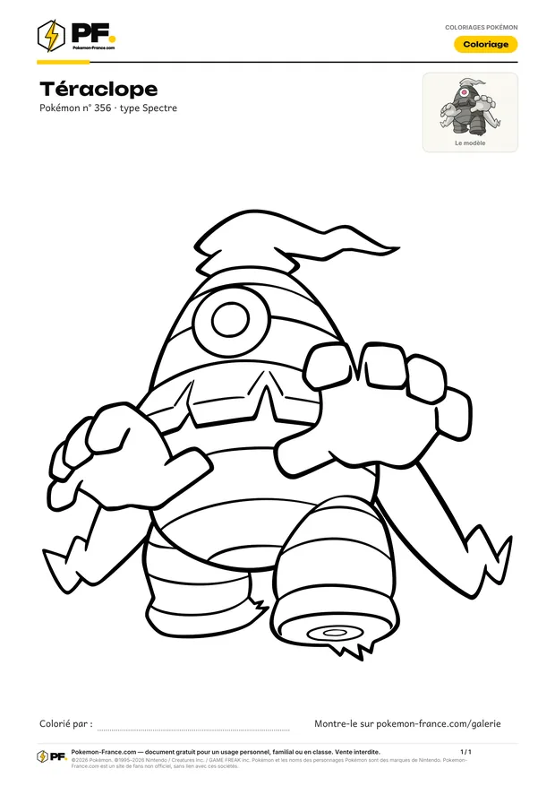 Coloriage Téraclope à imprimer au format A4