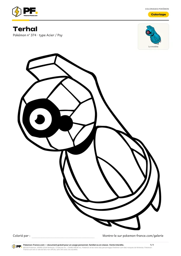 Coloriage Terhal à imprimer au format A4