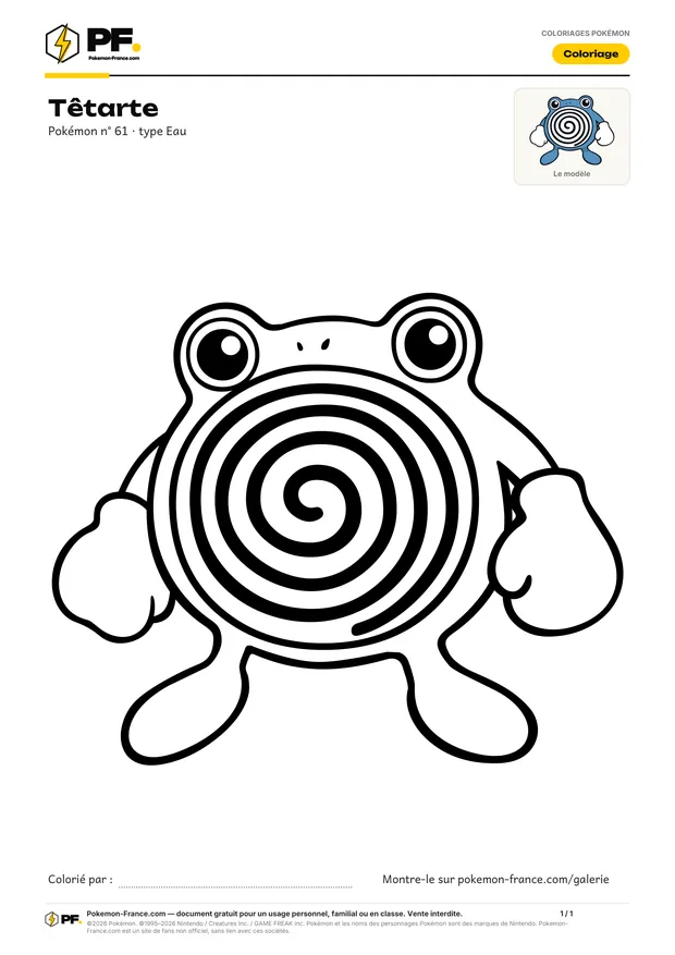 Coloriage Têtarte à imprimer au format A4