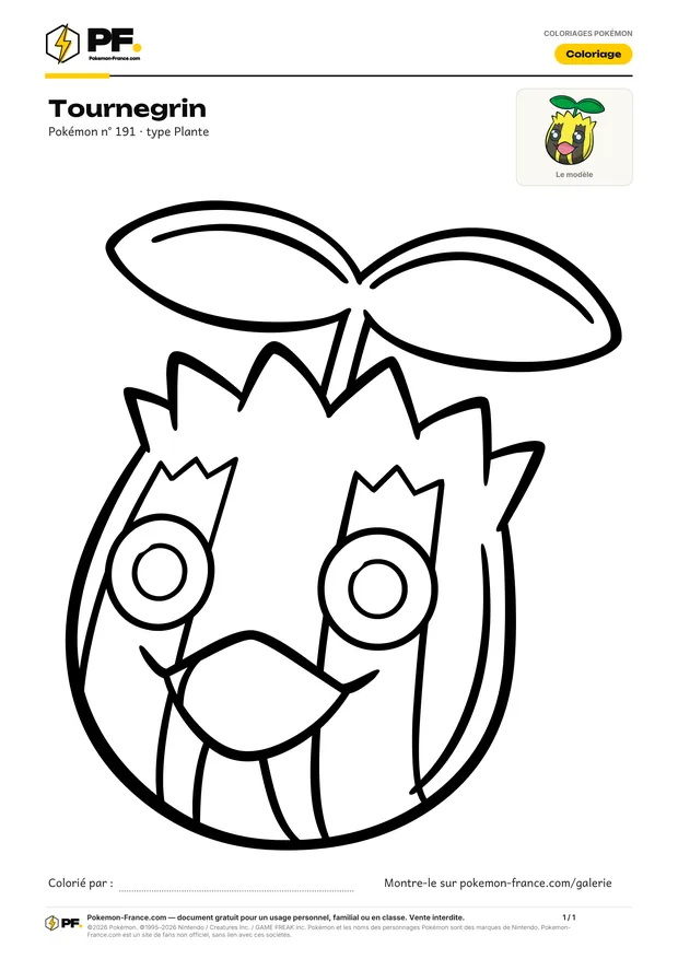Coloriage Tournegrin à imprimer au format A4