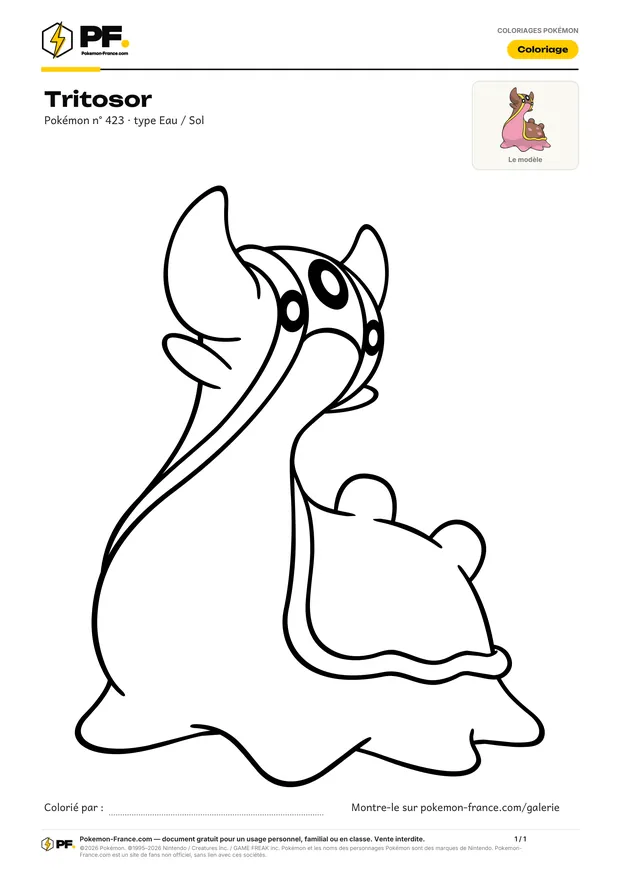 Coloriage Tritosor à imprimer au format A4