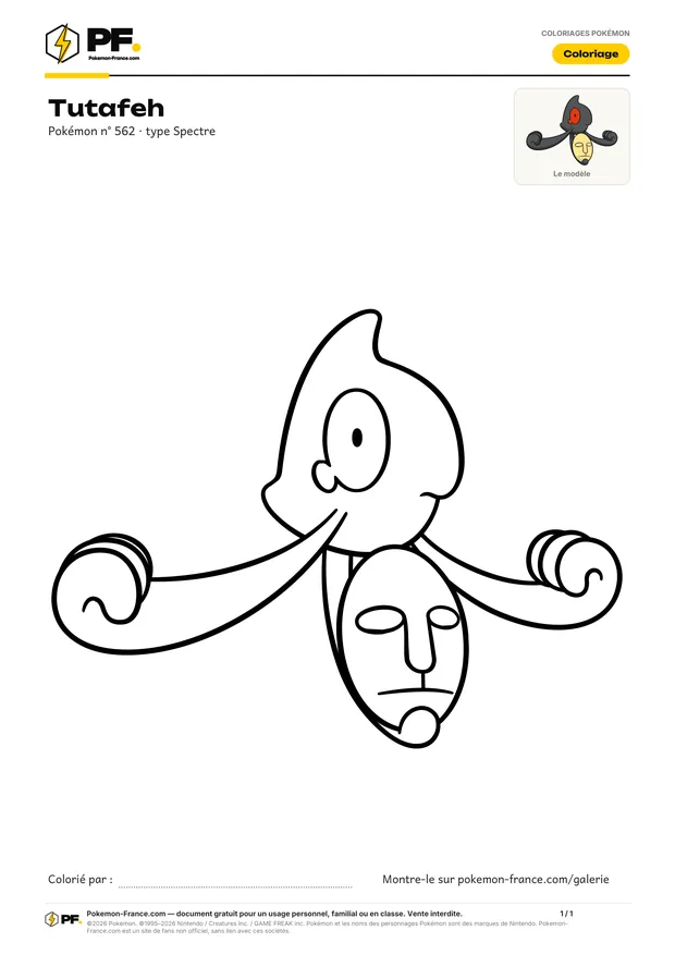 Coloriage Tutafeh à imprimer au format A4
