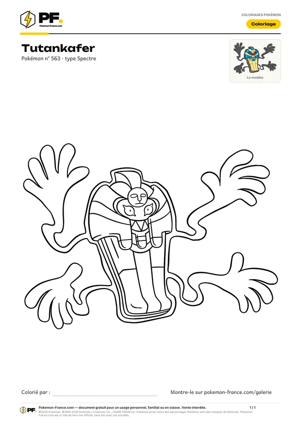 Coloriage Tutankafer à imprimer au format A4