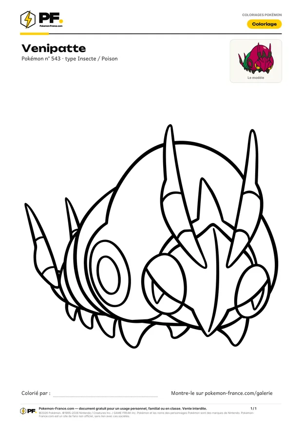 Coloriage Venipatte à imprimer au format A4