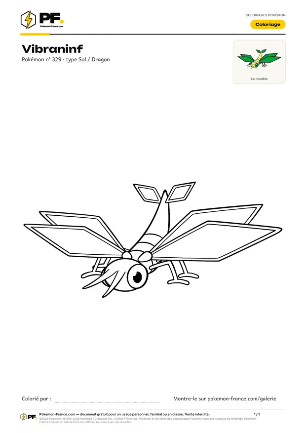 Coloriage Vibraninf à imprimer au format A4