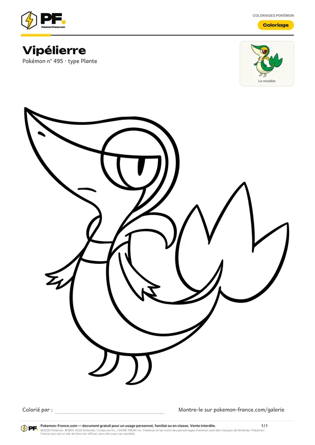Coloriage Vipélierre à imprimer au format A4