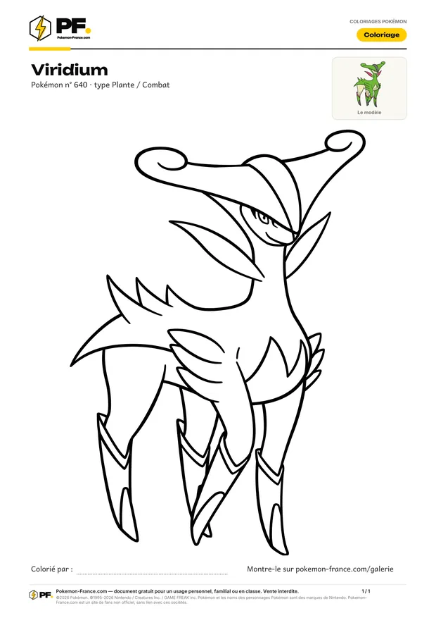 Coloriage Viridium à imprimer au format A4