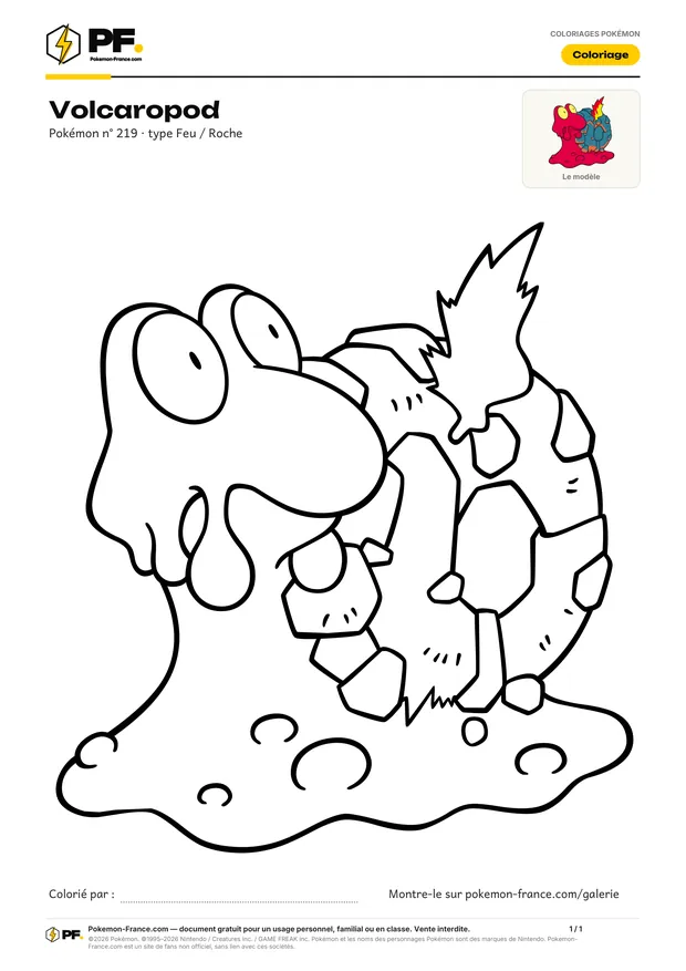 Coloriage Volcaropod à imprimer au format A4