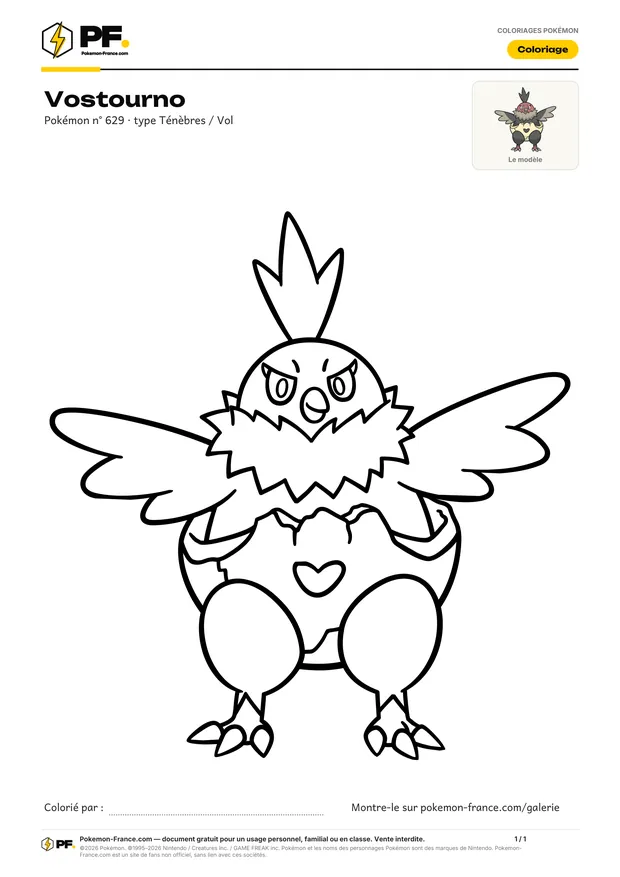 Coloriage Vostourno à imprimer au format A4