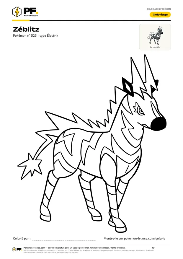 Coloriage Zéblitz à imprimer au format A4