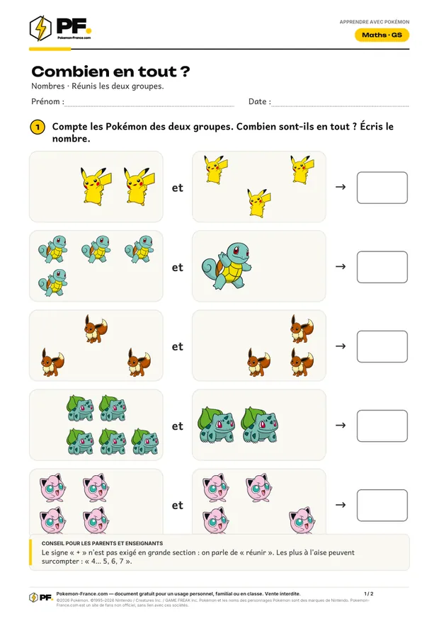 Aperçu de la première page : Combien en tout ?