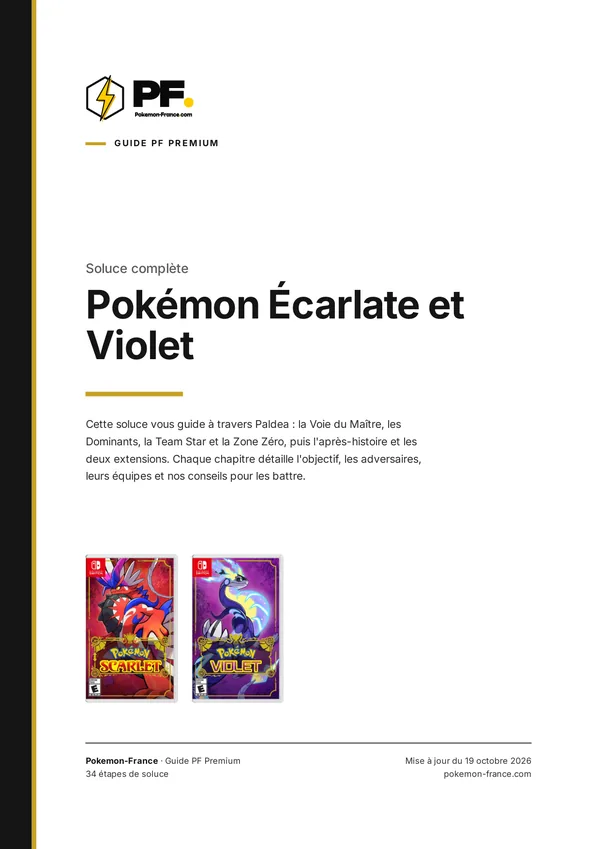 Couverture de la soluce PDF de Pokémon Écarlate et Violet
