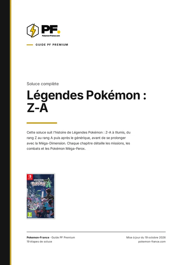 Couverture de la soluce PDF de Légendes Pokémon : Z-A